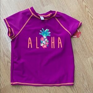 Purple Aloha Pineapple Short Sleeve Rash Guard 10